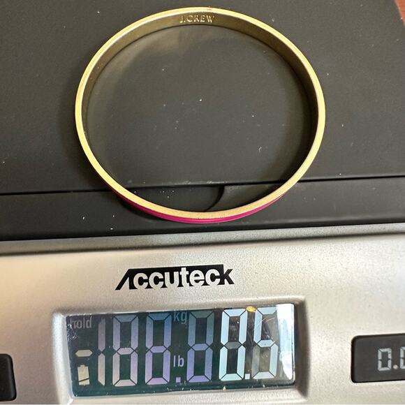 J Crew Enamel Gold Pink Bangle Bracelet Casual Preppy Jewelry Minimalist - Picture 7 of 8